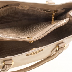 Pre Owned Prada Brown Saffiano Lux Leather Medium Tote