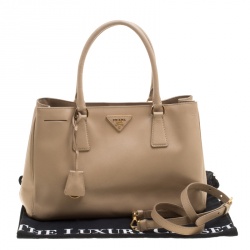 Pre Owned Prada Brown Saffiano Lux Leather Medium Tote