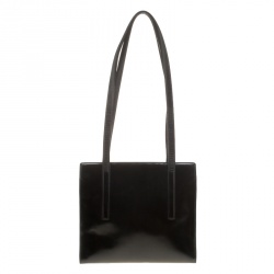 Pre Owned Prada Black Leather Vintage Tote