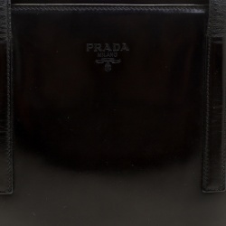 Pre Owned Prada Black Leather Vintage Tote
