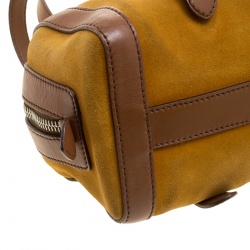 Pre Owned Prada dark Yellow/Brown Suede and Leather Satchel