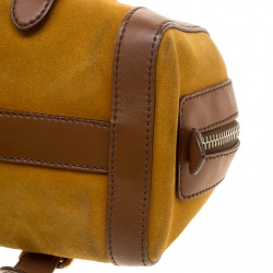 Pre Owned Prada dark Yellow/Brown Suede and Leather Satchel