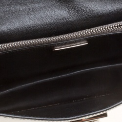 Pre Owned Prada Metallic Silver Saffiano Metal Leather Crossbody Bag