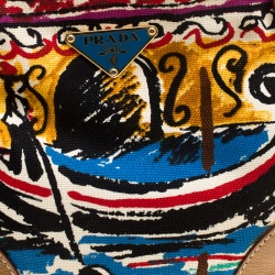 Pre Owned Prada Multicolor Printed Canvas/Nylon and Leather Shoulder Bag