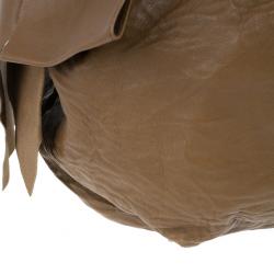 Pre Owned Prada Brown Lambskin Bow Detail Medium Hobo