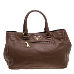 Pre Owned Prada Brown Leather Tote