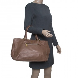Pre Owned Prada Brown Leather Tote
