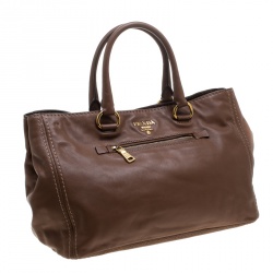 Pre Owned Prada Brown Leather Tote