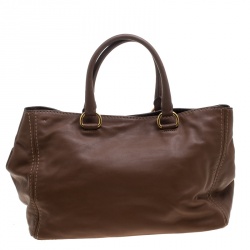 Pre Owned Prada Brown Leather Tote