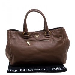 Pre Owned Prada Brown Leather Tote