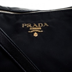 Pre Owned Prada Black Nylon and Leather Bauletto Satchel