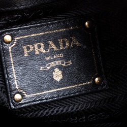 Prada Black Nylon and Leather Bauletto Satchel