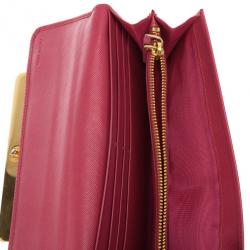 Pre Owned Prada Stone Embellishment Flap Wallet