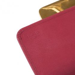 Pre Owned Prada Stone Embellishment Flap Wallet