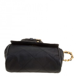 Pre Owned Prada Black Quilted Tessuto Shoulder Bag