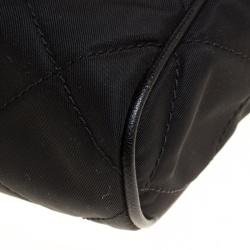 Pre Owned Prada Black Quilted Tessuto Shoulder Bag