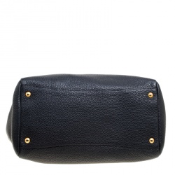 Pre Owned Prada Black Vitello Daino Leather Shopping Tote