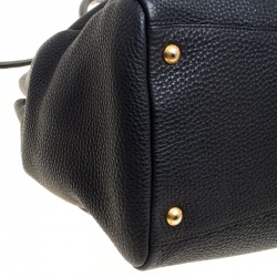 Pre Owned Prada Black Vitello Daino Leather Shopping Tote