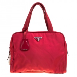 Pre Owned Prada Red Tessuto Sport Satchel