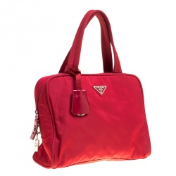 Pre Owned Prada Red Tessuto Sport Satchel