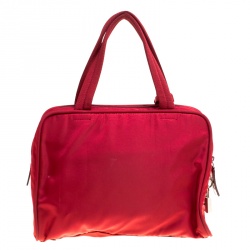 Pre Owned Prada Red Tessuto Sport Satchel