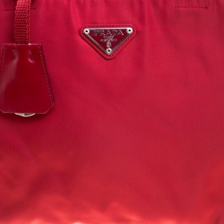 Pre Owned Prada Red Tessuto Sport Satchel