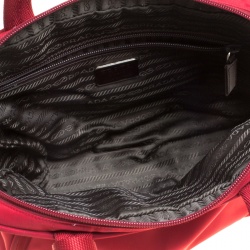 Pre Owned Prada Red Tessuto Sport Satchel