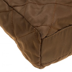 Pre Owned Prada Olive Green Tessuto Impuntu Shoulder Bag