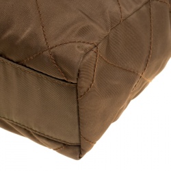 Pre Owned Prada Olive Green Tessuto Impuntu Shoulder Bag