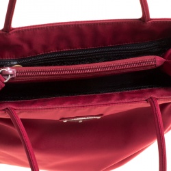Pre Owned Prada Red Nylon Shopper Tote