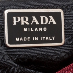 Pre Owned Prada Red Nylon Shopper Tote