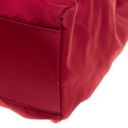 Pre Owned Prada Red Nylon Shopper Tote