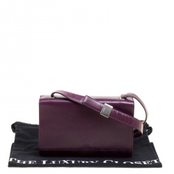 Pre Owned Prada Purple Leather Flap Shoulder Bag
