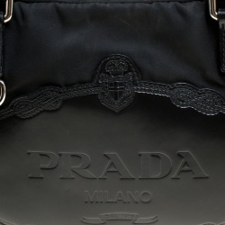 Pre Owned Prada Black Nylon and Leather Satchel