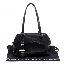 Pre Owned Prada Black Nylon and Leather Satchel