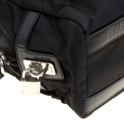 Pre Owned Prada Black Nylon and Leather Satchel