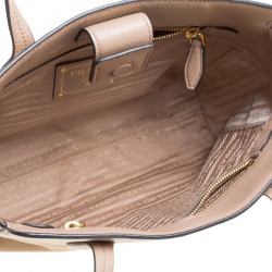 Pre Owned Prada Light Brown Leather Shoulder Bag