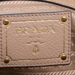 Pre Owned Prada Light Brown Leather Shoulder Bag