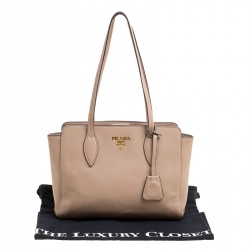 Pre Owned Prada Light Brown Leather Shoulder Bag