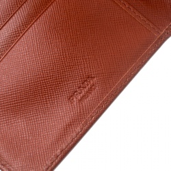 Pre Owned Prada Brown Saffiano Leather Long Flap Wallet