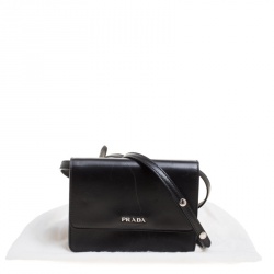 Pre Owned Prada Black Leather Mini Crossbody Bag