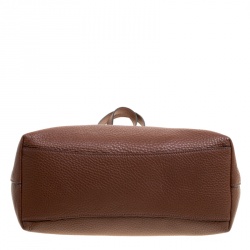 Pre Owned Prada Brown Vitello Daino Leather Shopper Tote