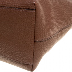 Pre Owned Prada Brown Vitello Daino Leather Shopper Tote