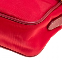 Pre Owned Prada Red Tessuto and Saffiano Leather Bandoliera Camera Case Bag