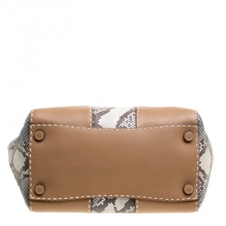 Pre Owned Prada Multicolor/Brown Python and Leather Double Zip Tote