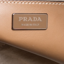 Pre Owned Prada Multicolor/Brown Python and Leather Double Zip Tote