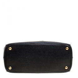 Pre Owned Prada Black Saffiano Lux Leather Small Double Zip Tote