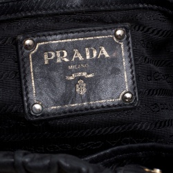 Pre Owned Prada Black Nappa Gaufre Leather Shopping Tote