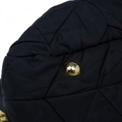 مملوكة مسبقًا Prada Black Chevron Quilted Nylon Dome Bag