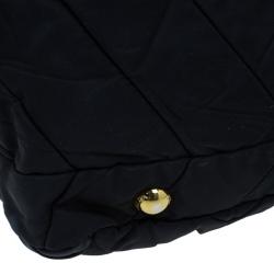 مملوكة مسبقًا Prada Black Chevron Quilted Nylon Dome Bag